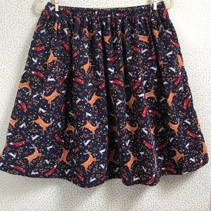 Lands End Girls Woodland Print Elastic Waist Skirt
